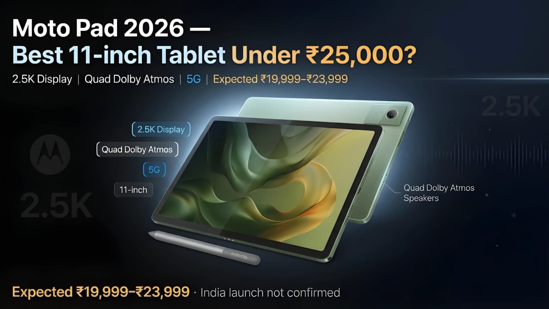 Moto Pad 2026 Price in India: 2.5K Display and 5G