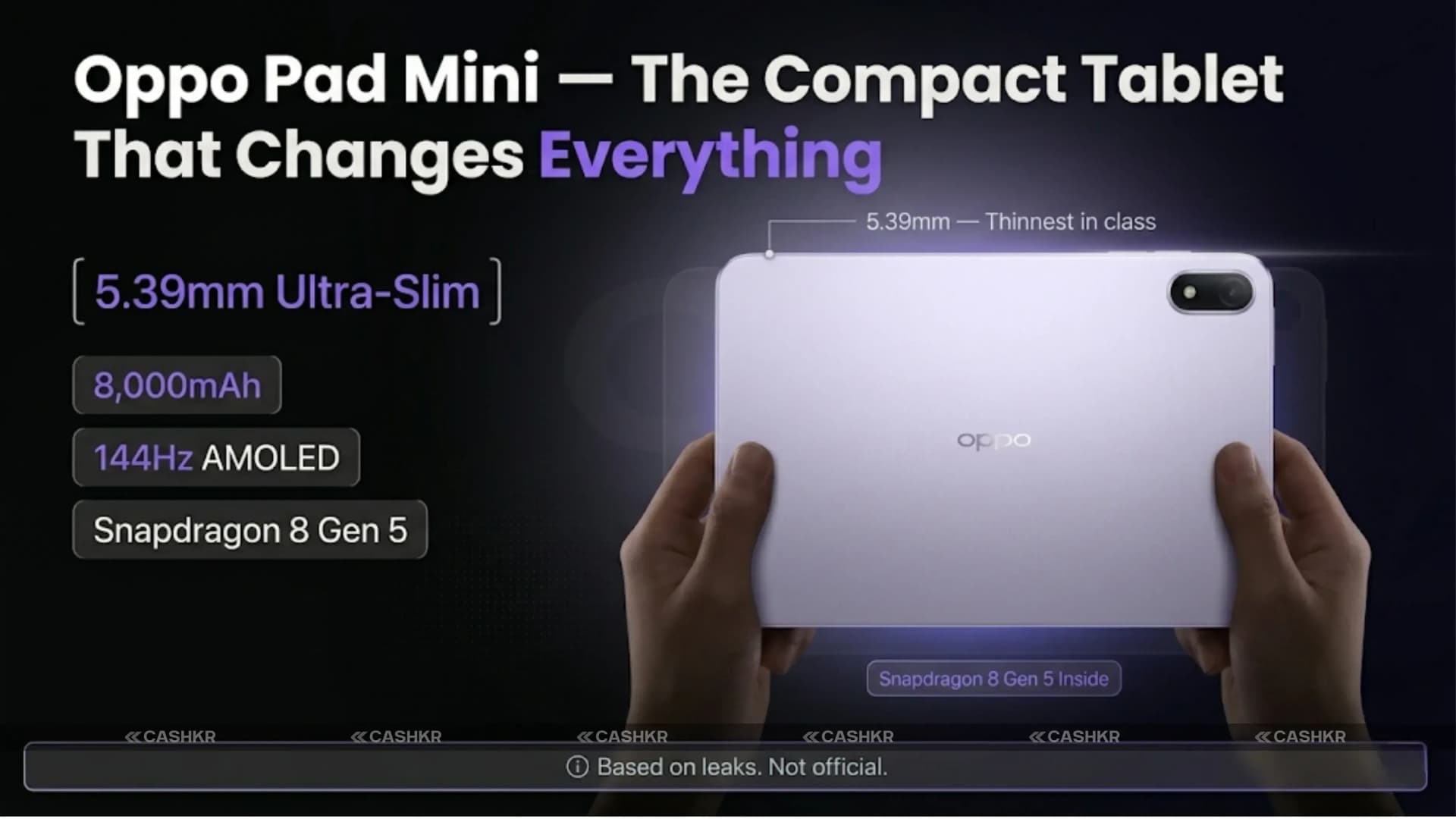 Oppo Pad Mini Leak: 144Hz AMOLED and Snapdragon 8 Gen 5